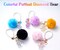 Cute Pink Bear Keychain for Women with Puff Ball Purse Charms, Girls Bling Key Chains for Car Keys, Backpack, Purse Accessories, Pink Pom Pom Keychain